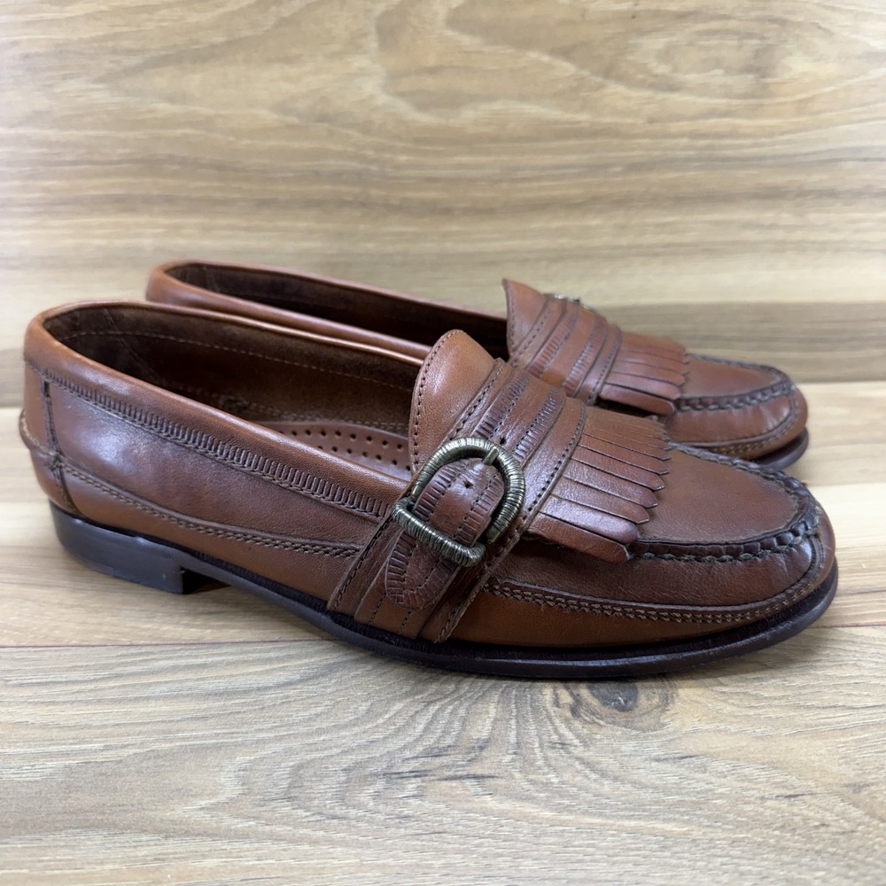 Cole Haan Country Handsewn Mens Buckle Loafers 9 D Brown Moc Toe Kiltie Casual